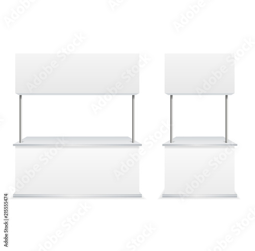 Realistic Detailed 3d Blank Promotion Stands. Vector