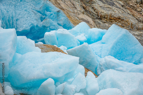 Part of blue Svartisen Glacier in Norway