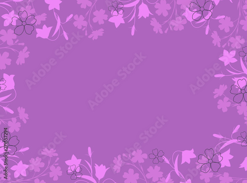 Vector illustration of colorful flowers. Summer floral decorations on a purple background. © Miroslava Hlavacova