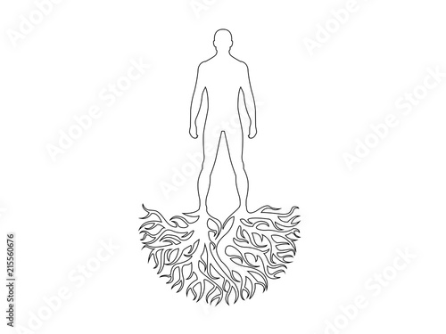 Person roots silhouette heritage vector