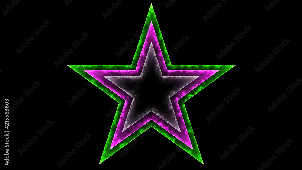 Star 028 - Glow Neon Colorful - Black Background Star 028 - Glow Neon Colorful - Black Background