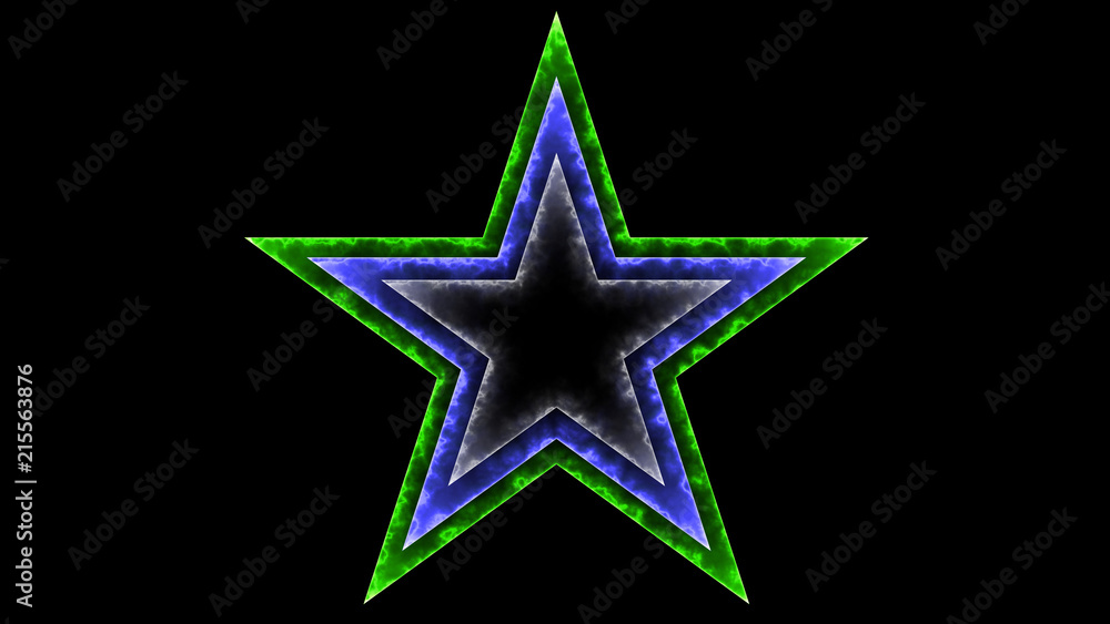 Star 033 - Glow Neon Colorful - Black Background Star 033 - Glow Neon Colorful - Black Background