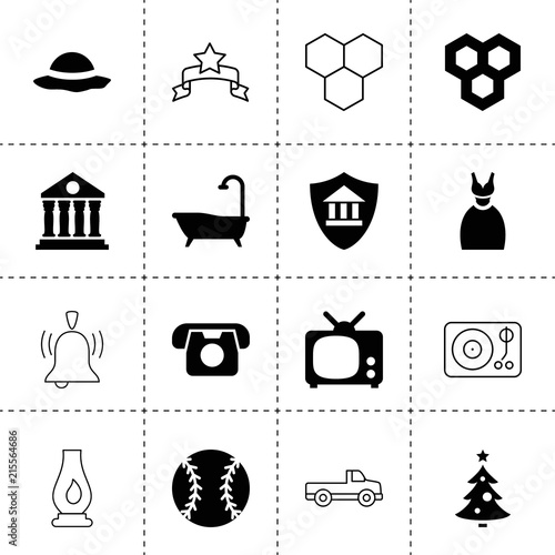 Set of 16 classic filled and outline icons