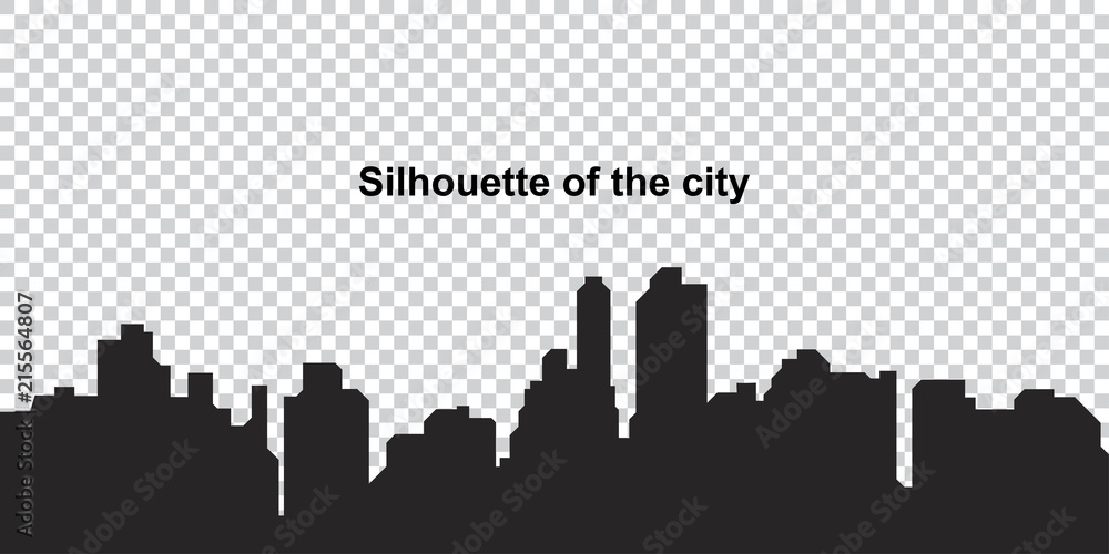 The silhouette city on a transparent background. Flat vector illustration EPS10