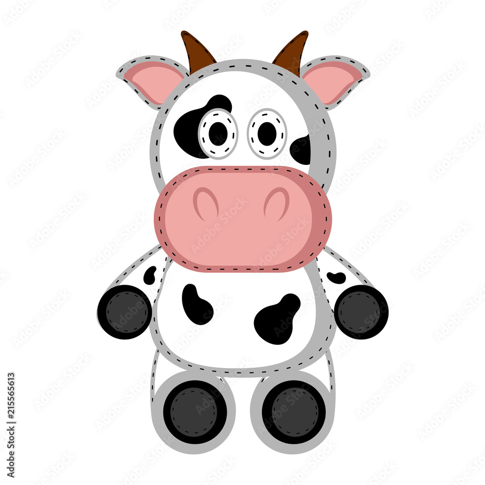Obraz premium Isolated stuffed cow toy icon