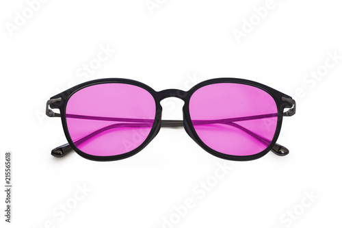 Sunglasses with pink glasses
