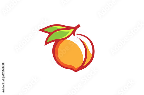 Vászonkép Peach Orange Logo Design Illustration