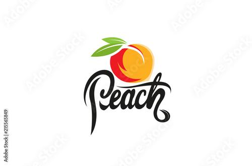 Peach Orange Text Logo Design Illustration