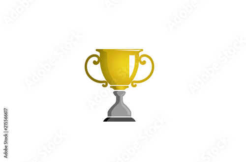 Shiny Trophy Logo Design Illustration