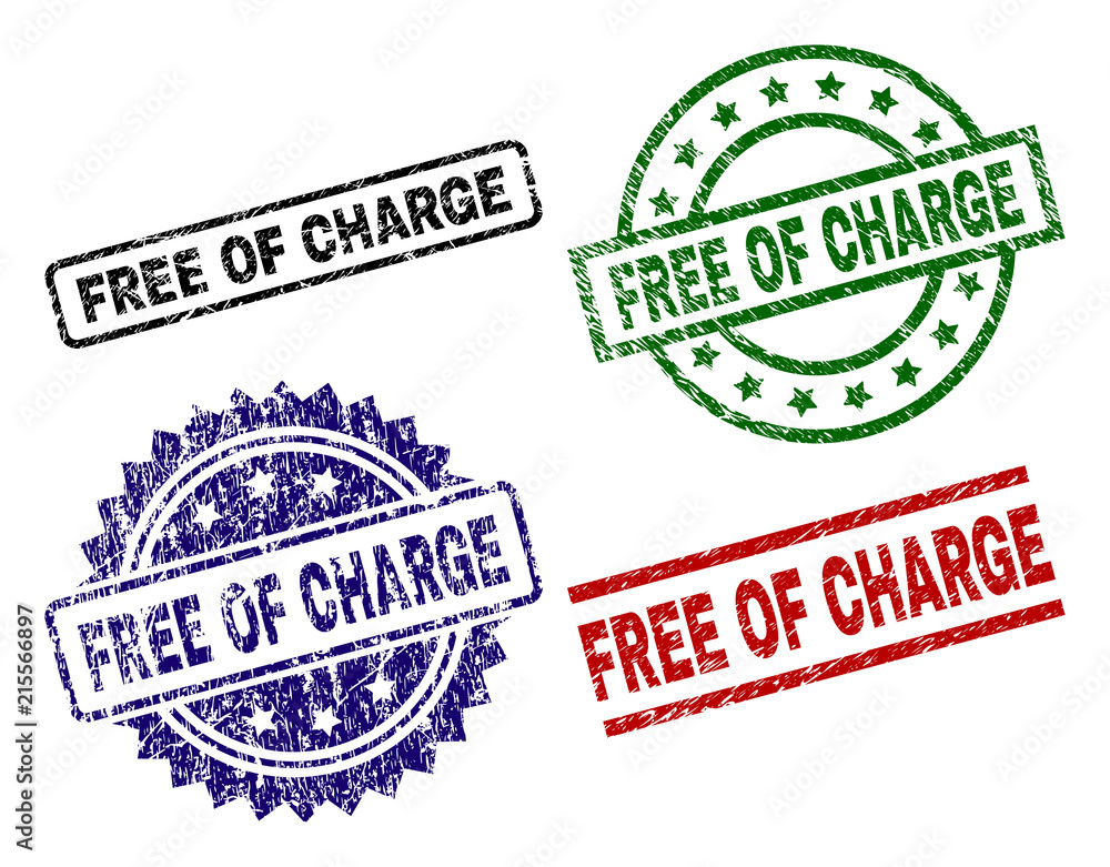 FREE OF CHARGE seal stamps with corroded surface. Black, green,red,blue vector rubber prints of FREE OF CHARGE title with corroded style. Rubber seals with circle, rectangle, rosette shapes. FREE OF CHARGE seal stamps with corroded surface. Black, green,red,blue vector rubber prints of FREE OF CHARGE title with corroded style. Rubber seals with circle, rectangle, rosette shapes.