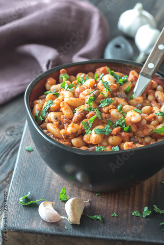 Bowl of mexican pinto beans
