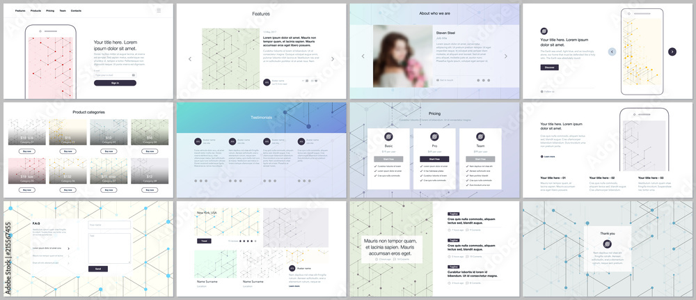 Vector templates for website design, minimal presentations, portfolio ...