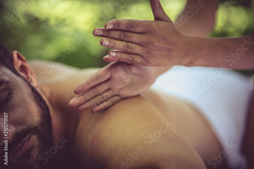 Beck massage. Human body part.