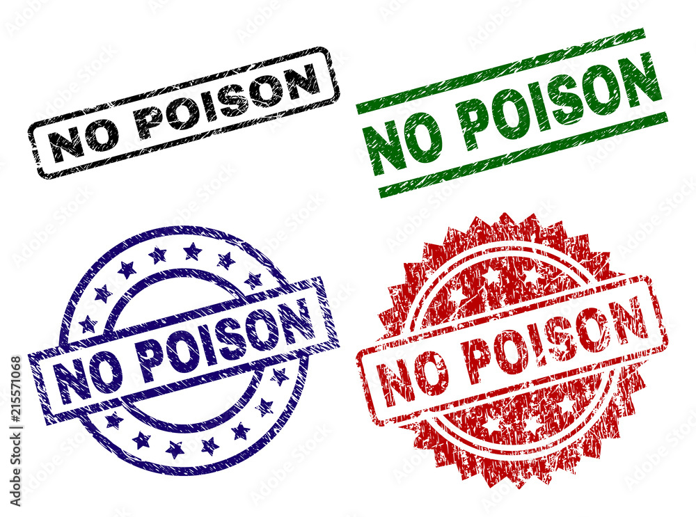 NO POISON seal prints with damaged style. Black, green,red,blue vector rubber prints of NO POISON text with dust style. Rubber seals with circle, rectangle, medal shapes. NO POISON seal prints with damaged style. Black, green,red,blue vector rubber prints of NO POISON text with dust style. Rubber seals with circle, rectangle, medal shapes.