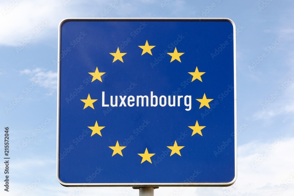 Luxembourg border road sign