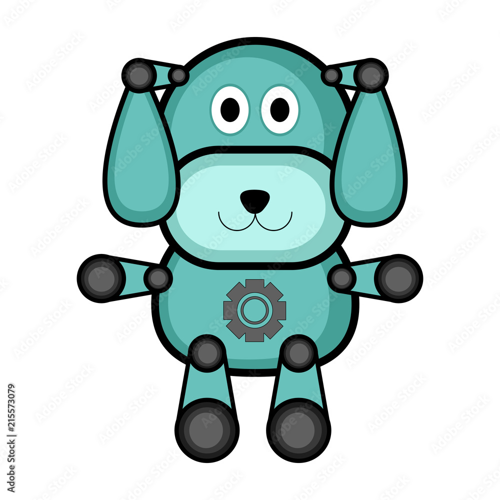 Naklejka premium Isolated stuffed dog toy icon