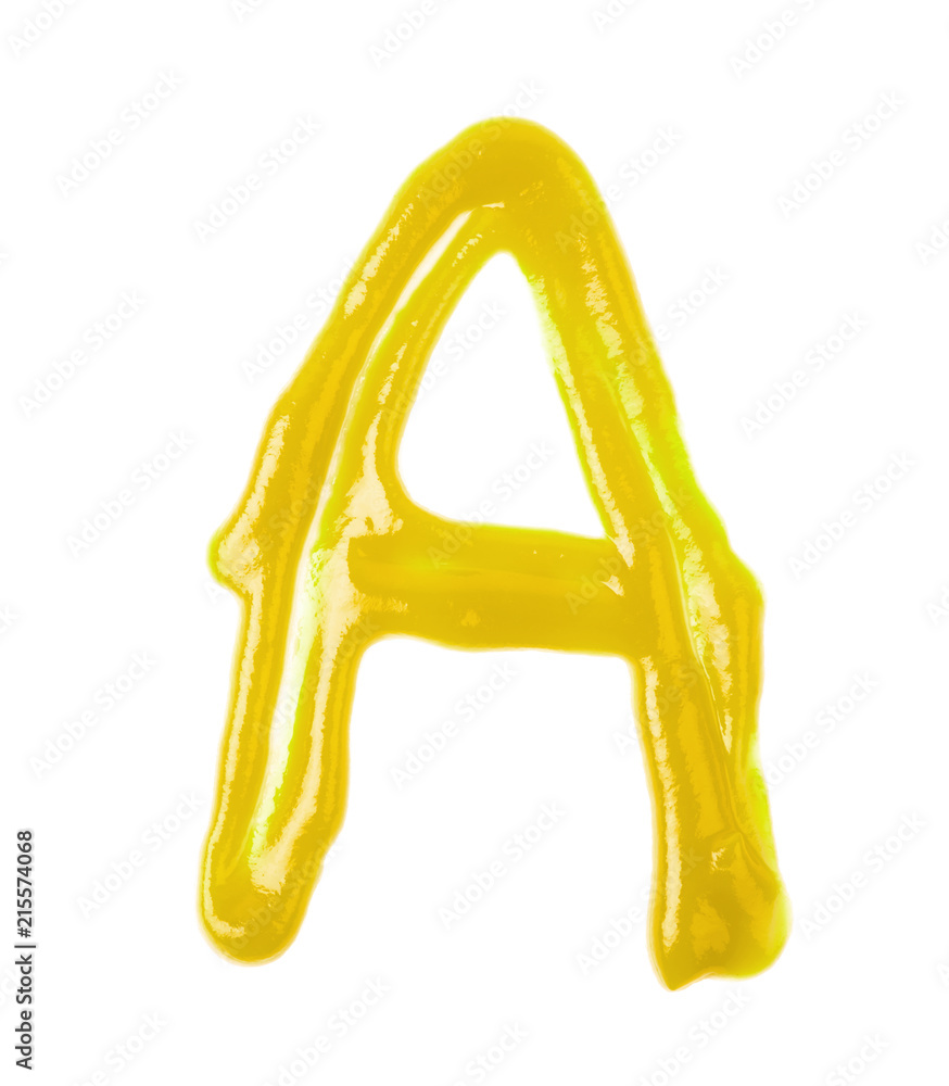 Single letter made of sauce isolated Single letter made of sauce isolated