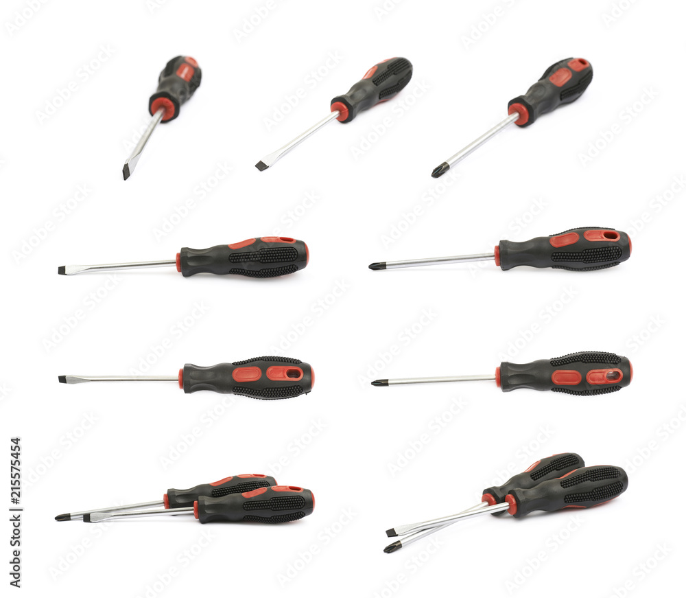 Black screwdriver isolated Black screwdriver isolated