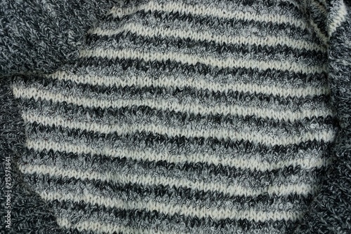 striped gray black fabric texture of woolen clothes