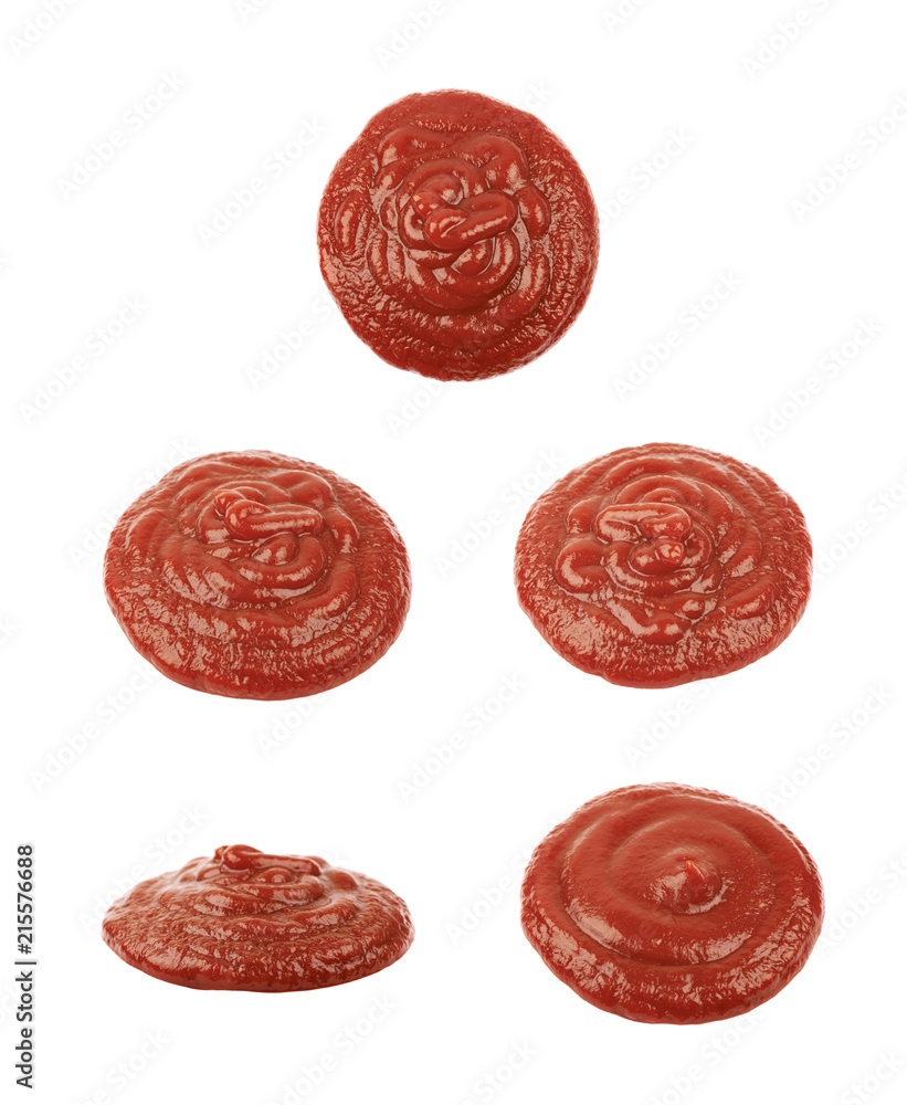 Little puddle of ketchup sauce isolated Little puddle of ketchup sauce isolated