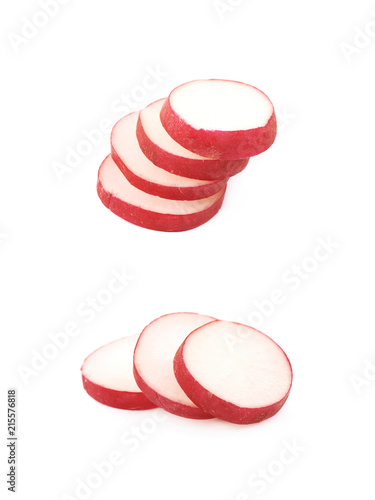 Sliced radish isolated