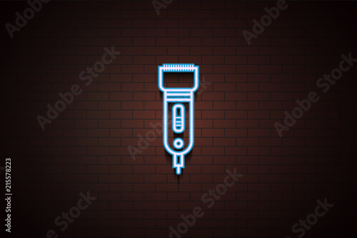 clipper icon in neon style. One of Appliances collection icon can be used for UI/UX