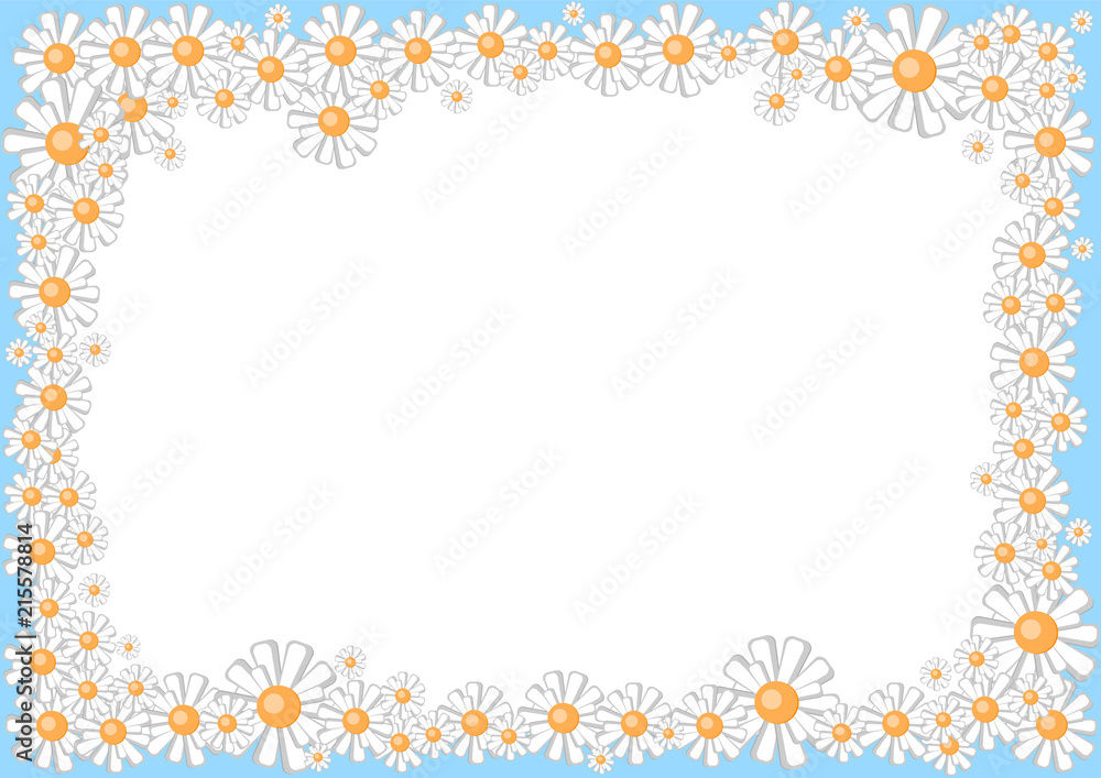 frame from cartoon daisies, for photos, announcements, presentations
