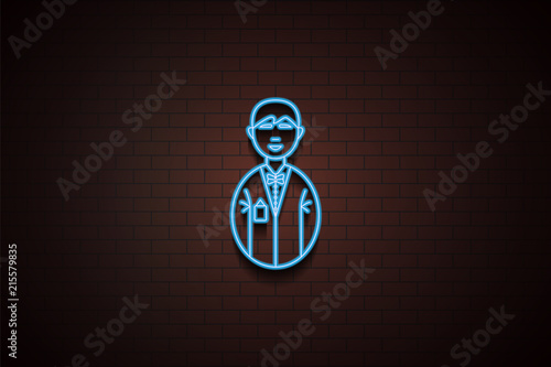 avatar waiter icon in neon style. One of Avatars collection icon can be used for UI/UX photo