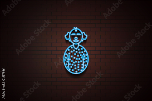 avatar clown icon in neon style. One of Avatars collection icon can be used for UI/UX photo