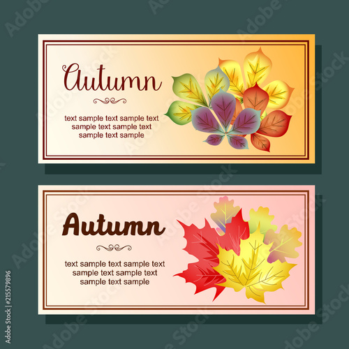 leaves autumn horizontal banner