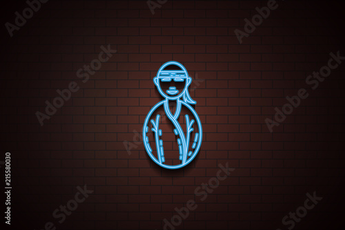 avatar fighter athlete icon in neon style. One of Avatars collection icon can be used for UI/UX