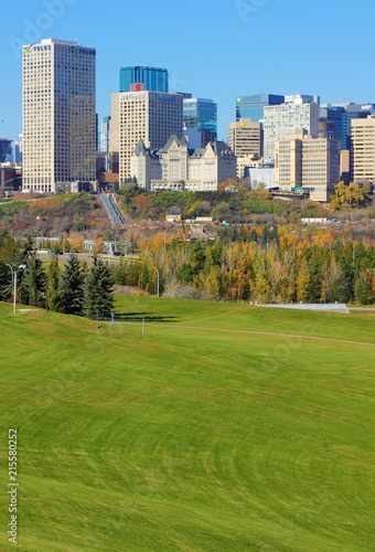 Cityscape of Edmonton, Alberta, Canada, during the autumn season.