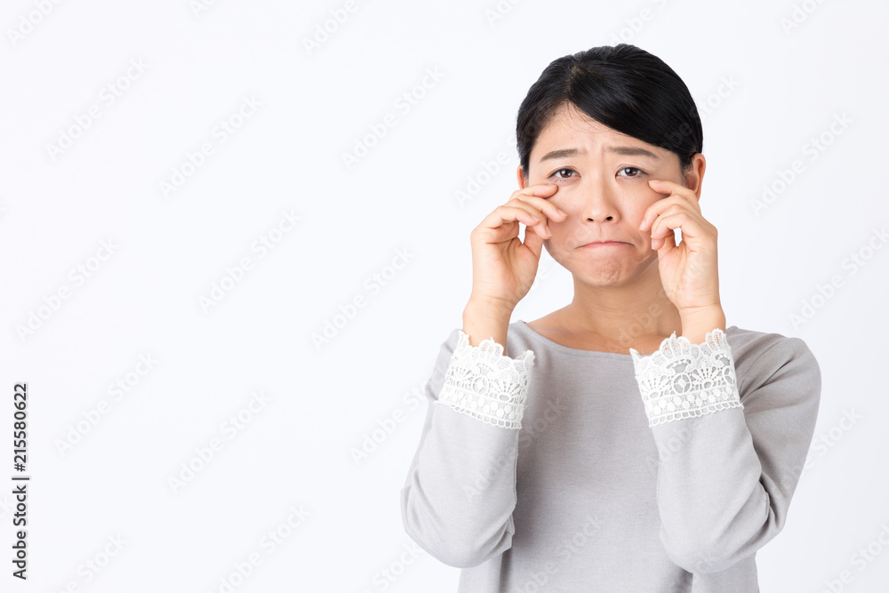 portrait of young asian woman on white background portrait of young asian woman on white background