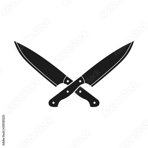 Knife cross. Vector, isolated.