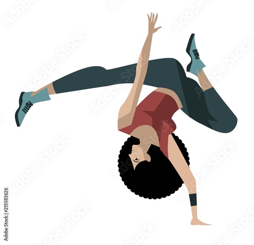 fitness breakdance afro girl