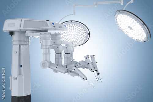 Quadro su tela robot surgery machine with surgery lights