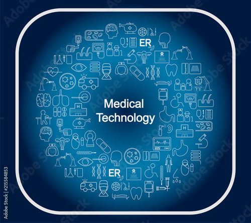 Medical technology concept medical icons in circular shape vector illustration