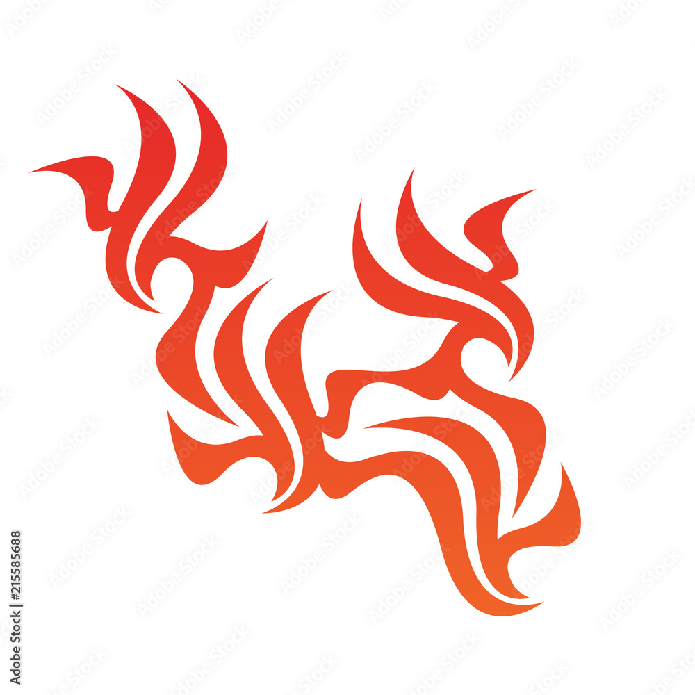 Tribal flame decoration. Simple fire tattoo. Burn decoration. Tribal flame decoration. Simple fire tattoo. Burn decoration.