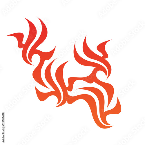 Tribal flame decoration. Simple fire tattoo. Burn decoration.