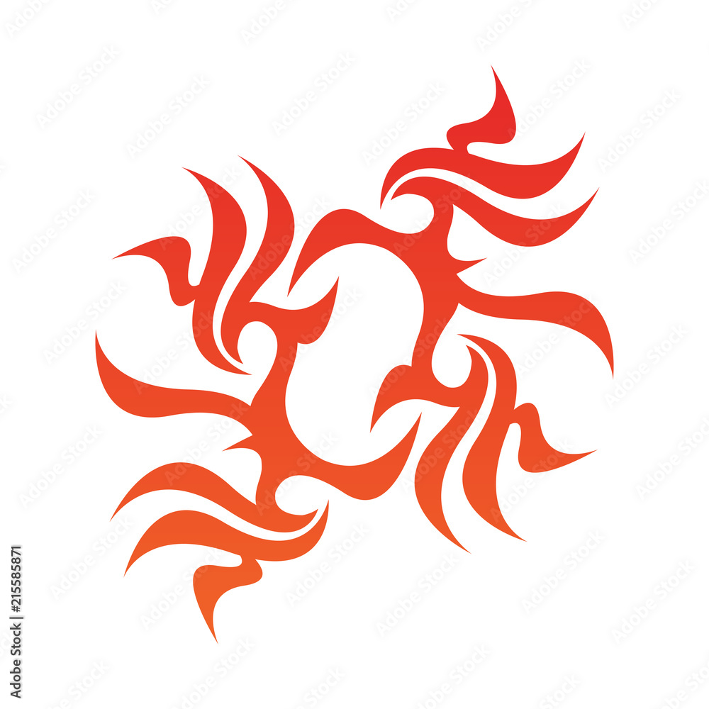 Tribal flame decoration. Simple fire tattoo. Burn decoration. Tribal flame decoration. Simple fire tattoo. Burn decoration.