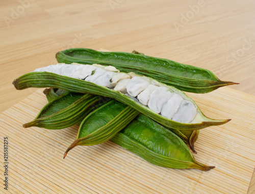 Fresh inga fruit. The guama fruit tropical and exotic from South America photo