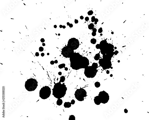 Handdrawn grunge texture. Abstract ink drops background. Black and white grunge illustration. Vector watercolor artwork pattern.