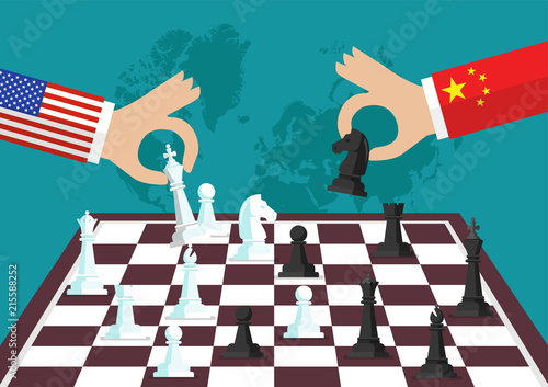 Two people playing chess