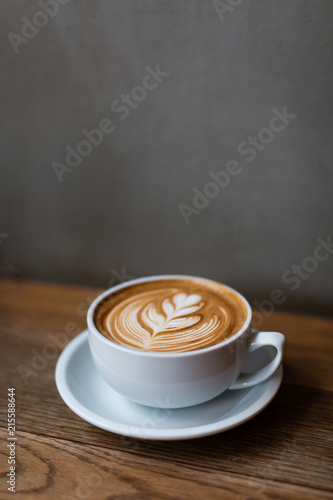 A cup of cappuccino with latte art