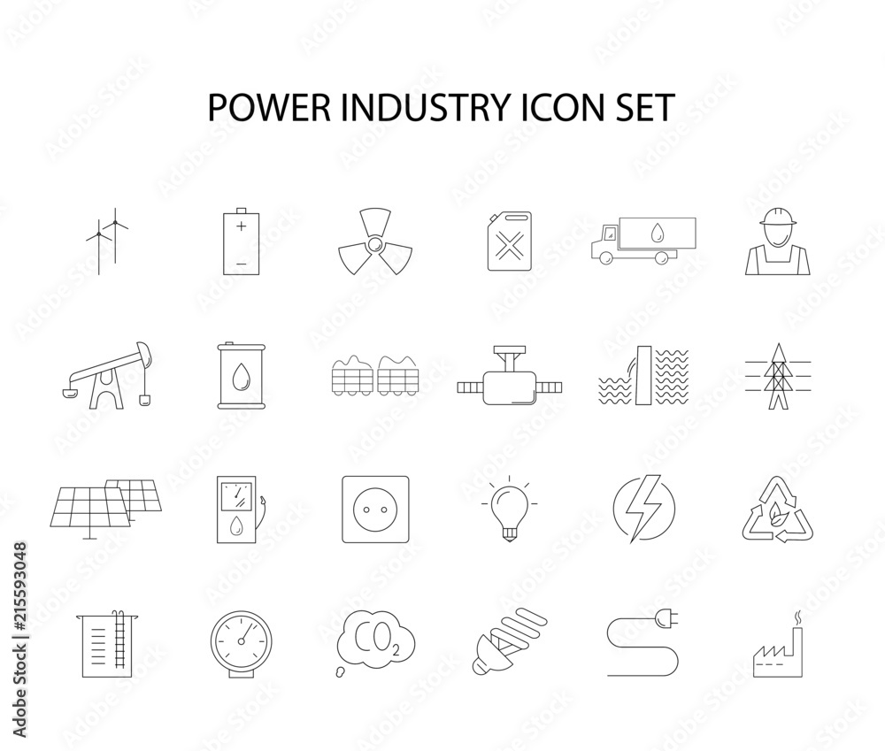 Line icons set. Power industry pack. Vector illustration Line icons set. Power industry pack. Vector illustration