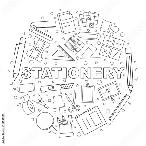 Vector Stationery pattern. Stationery background with world