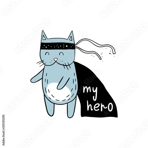 Fototapeta Vector illustration of a super cat