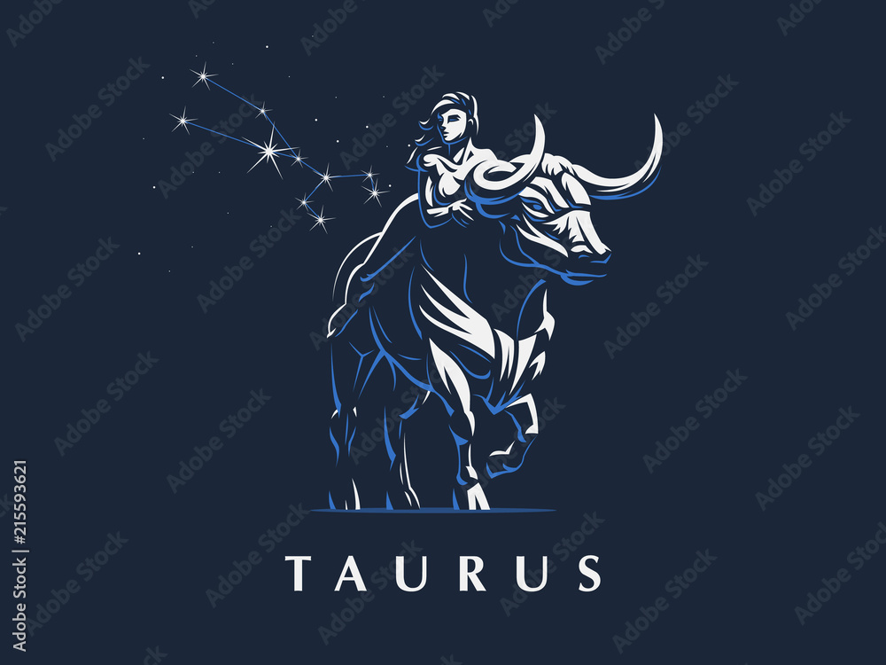 Sign of the zodiac Taurus. Bull.  Vector illustration. - obrazy, fototapety, plakaty 