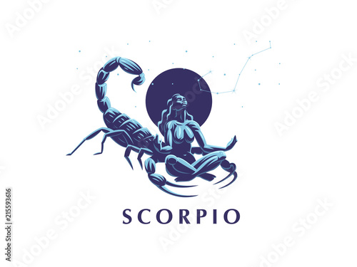 Obraz na płótnie Sign of the zodiac Scorpio. Constellation of the Scorpion.
