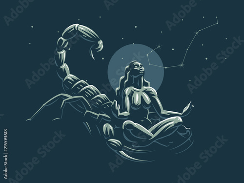 Sign of the zodiac Scorpio. Constellation of the Scorpion. 